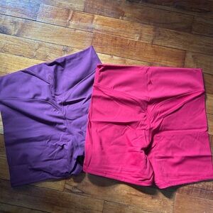 Women's Athletic Shorts - Purple and Red